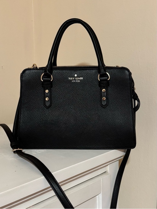kate spade Handbags - kate spade black pebbled leather satchel with gold hardware